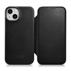 Чохол iCarer CE Oil Wax Premium Leather Folio Case для iPhone 14 Plus Black with MagSafe (AKI14220707-BK)