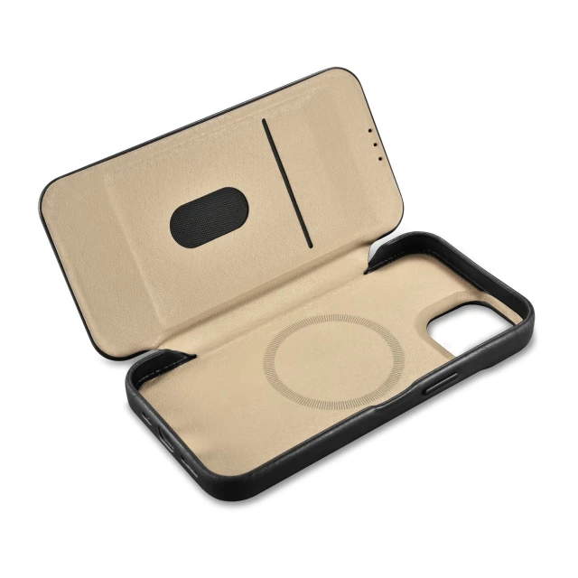 Чохол iCarer CE Oil Wax Premium Leather Folio Case для iPhone 14 Plus Black with MagSafe (AKI14220707-BK)