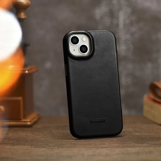 Чохол iCarer CE Oil Wax Premium Leather Folio Case для iPhone 14 Plus Black with MagSafe (AKI14220707-BK)