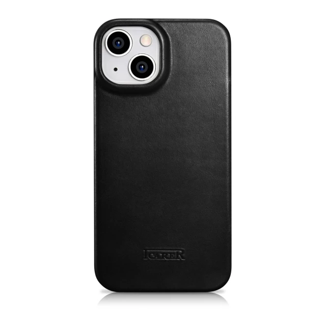 Чохол iCarer CE Oil Wax Premium Leather Folio Case для iPhone 14 Plus Black with MagSafe (AKI14220707-BK)