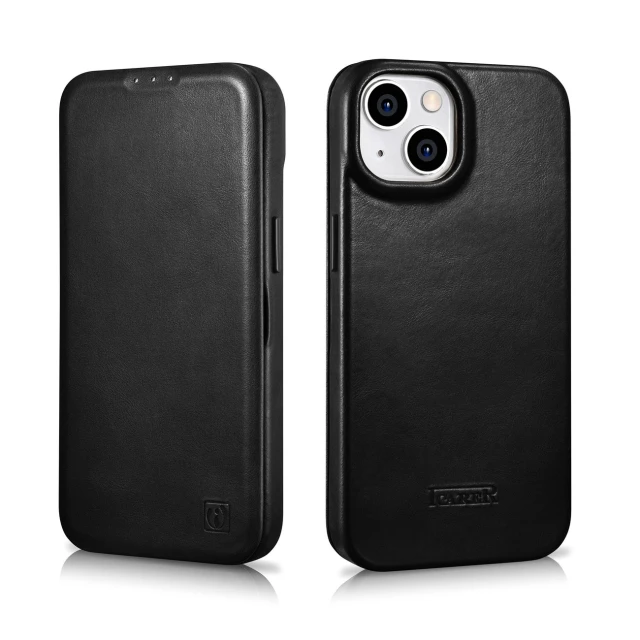 Чохол iCarer CE Oil Wax Premium Leather Folio Case для iPhone 14 Plus Black with MagSafe (AKI14220707-BK)