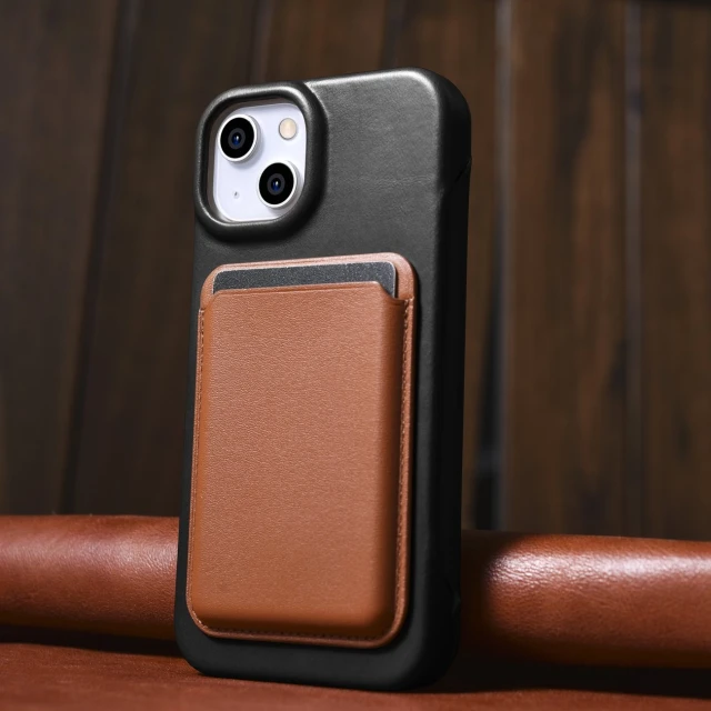 Чохол iCarer CE Oil Wax Premium Leather Folio Case для iPhone 14 Plus Black with MagSafe (AKI14220707-BK)