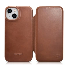 Чохол iCarer CE Oil Wax Premium Leather Folio Case для iPhone 14 Plus Brown with MagSafe (AKI14220707-BN)
