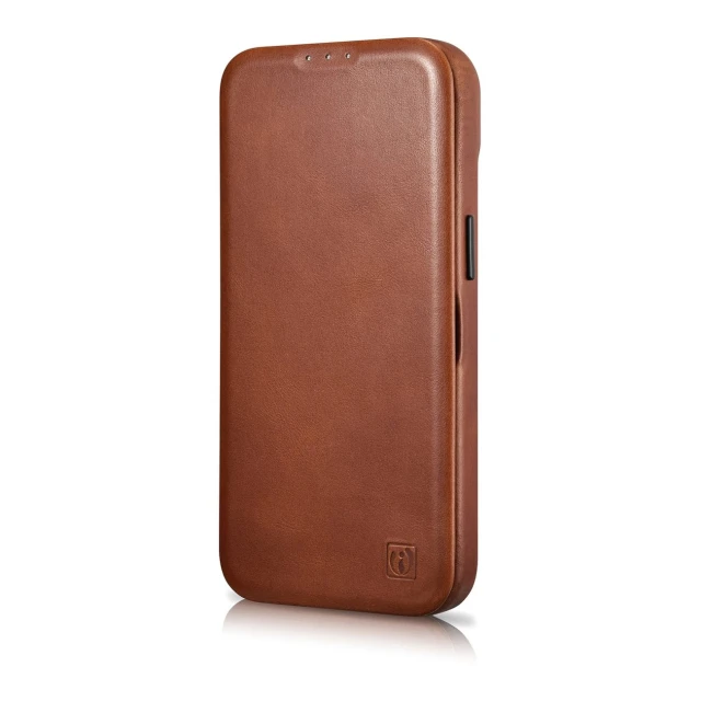 Чохол iCarer CE Oil Wax Premium Leather Folio Case для iPhone 14 Plus Brown with MagSafe (AKI14220707-BN)