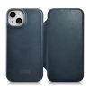 Чохол iCarer CE Oil Wax Premium Leather Folio Case для iPhone 14 Plus Blue with MagSafe (AKI14220707-BU)