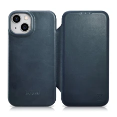 Чохол iCarer CE Oil Wax Premium Leather Folio Case для iPhone 14 Plus Blue with MagSafe (AKI14220707-BU)