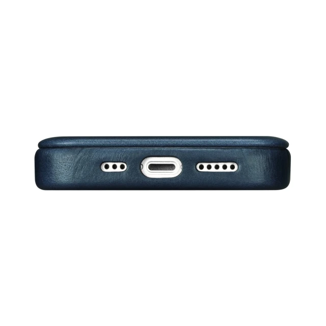 Чохол iCarer CE Oil Wax Premium Leather Folio Case для iPhone 14 Plus Blue with MagSafe (AKI14220707-BU)