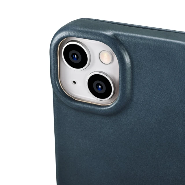 Чохол iCarer CE Oil Wax Premium Leather Folio Case для iPhone 14 Plus Blue with MagSafe (AKI14220707-BU)