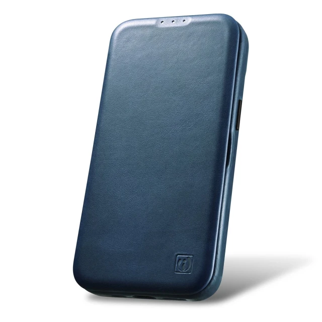 Чохол iCarer CE Oil Wax Premium Leather Folio Case для iPhone 14 Plus Blue with MagSafe (AKI14220707-BU)