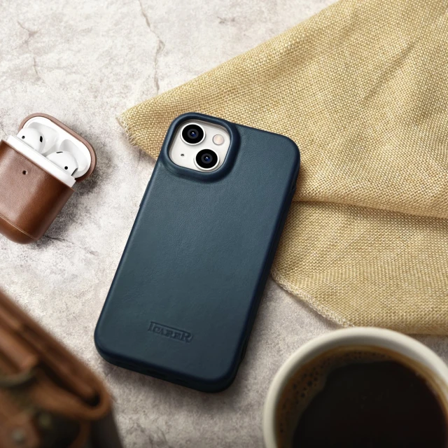 Чохол iCarer CE Oil Wax Premium Leather Folio Case для iPhone 14 Plus Blue with MagSafe (AKI14220707-BU)