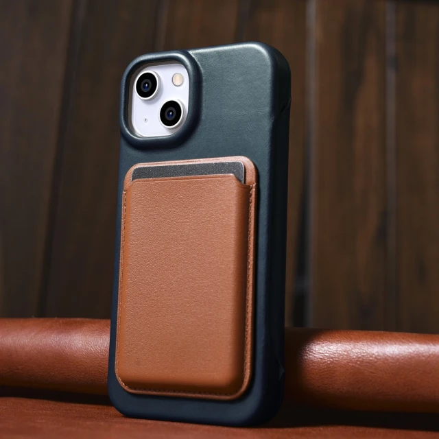 Чохол iCarer CE Oil Wax Premium Leather Folio Case для iPhone 14 Plus Blue with MagSafe (AKI14220707-BU)