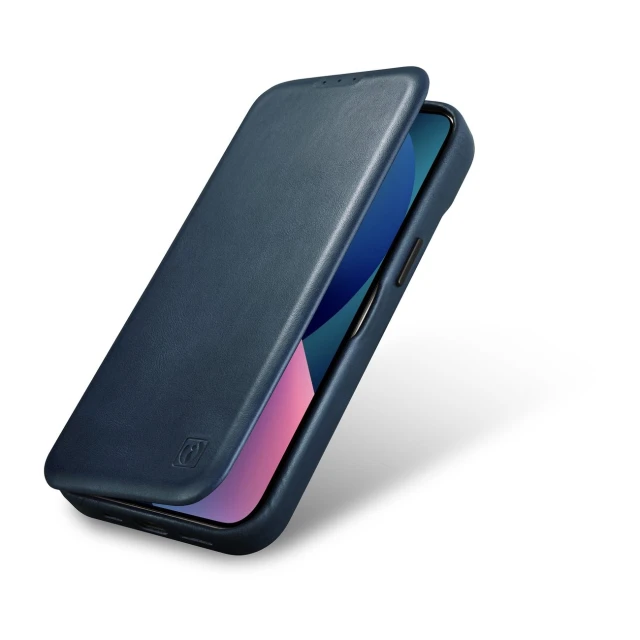 Чохол iCarer CE Oil Wax Premium Leather Folio Case для iPhone 14 Plus Blue with MagSafe (AKI14220707-BU)