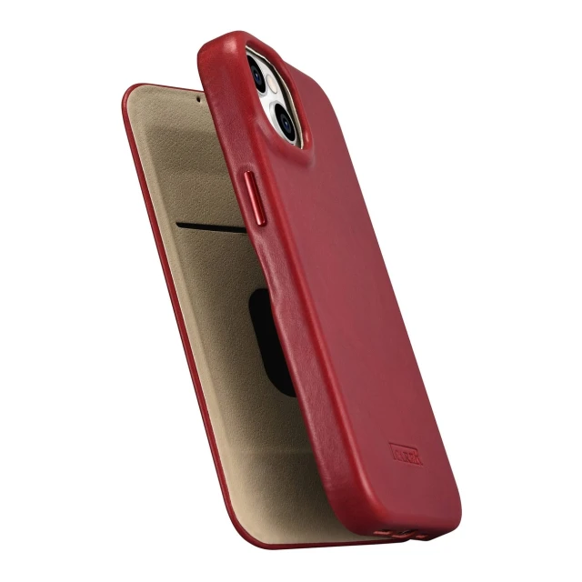 Чохол iCarer CE Oil Wax Premium Leather Folio Case для iPhone 14 Plus Red with MagSafe (AKI14220707-RD)