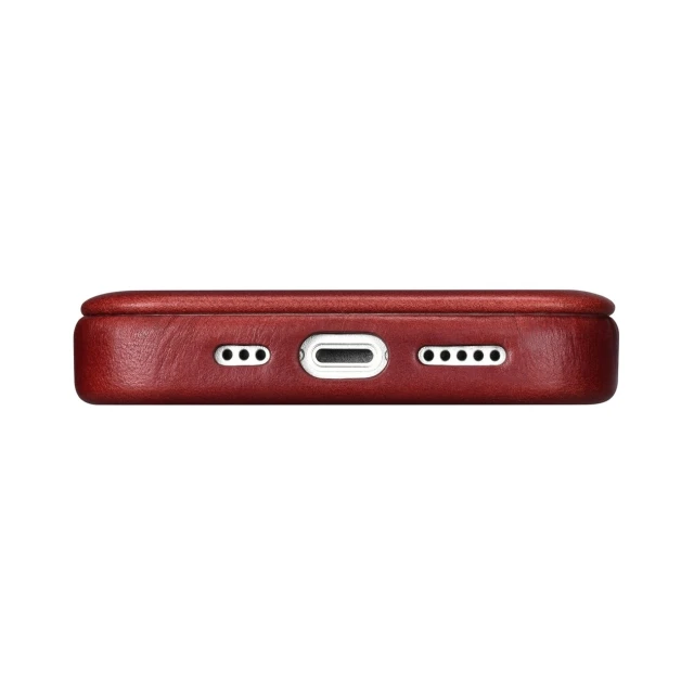 Чохол iCarer CE Oil Wax Premium Leather Folio Case для iPhone 14 Plus Red with MagSafe (AKI14220707-RD)