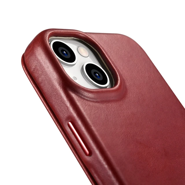 Чохол iCarer CE Oil Wax Premium Leather Folio Case для iPhone 14 Plus Red with MagSafe (AKI14220707-RD)