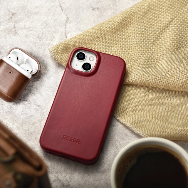 Чохол iCarer CE Oil Wax Premium Leather Folio Case для iPhone 14 Plus Red with MagSafe (AKI14220707-RD)