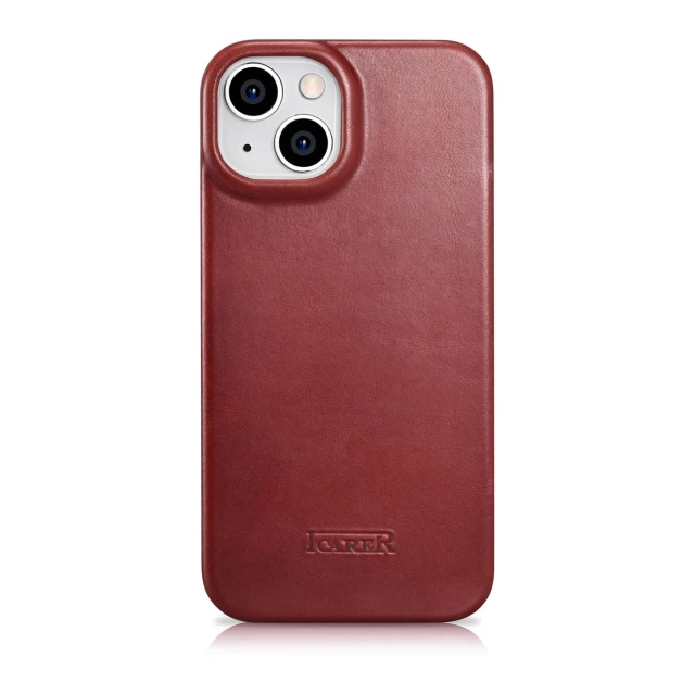 Чохол iCarer CE Oil Wax Premium Leather Folio Case для iPhone 14 Plus Red with MagSafe (AKI14220707-RD)