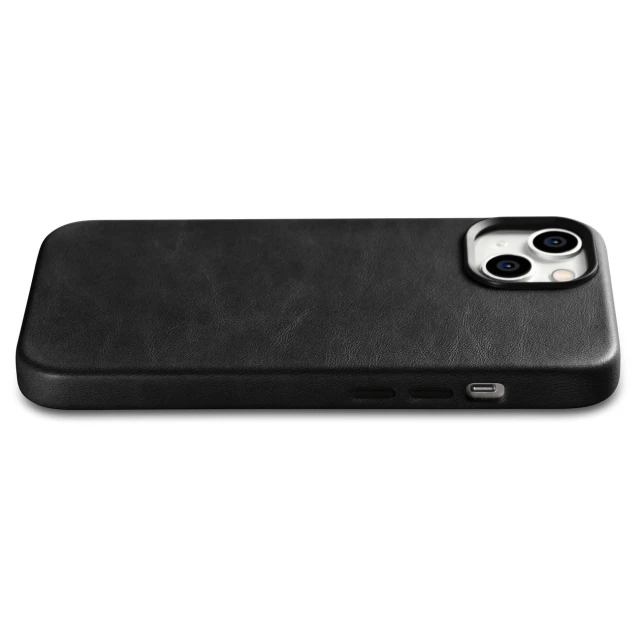 Чохол iCarer Oil Wax Premium Leather Case для iPhone 14 Plus Black with MagSafe (WMI14220703-BK)