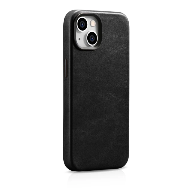 Чохол iCarer Oil Wax Premium Leather Case для iPhone 14 Plus Black with MagSafe (WMI14220703-BK)