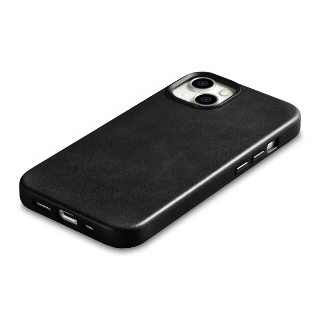 Чохол iCarer Oil Wax Premium Leather Case для iPhone 14 Plus Black with MagSafe (WMI14220703-BK)