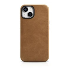 Чохол iCarer Oil Wax Premium Leather Case для iPhone 14 Plus Brown with MagSafe (WMI14220703-TN)