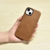 Чохол iCarer Oil Wax Premium Leather Case для iPhone 14 Plus Brown with MagSafe (WMI14220703-TN)