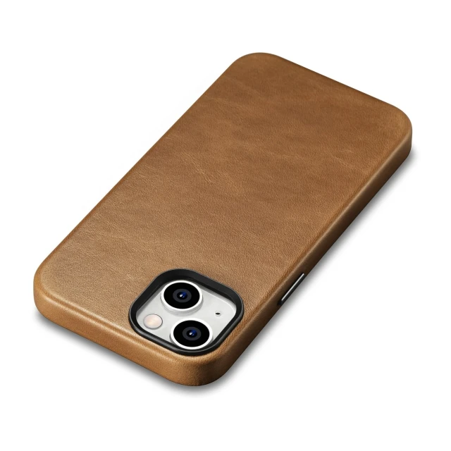 Чохол iCarer Oil Wax Premium Leather Case для iPhone 14 Plus Brown with MagSafe (WMI14220703-TN)