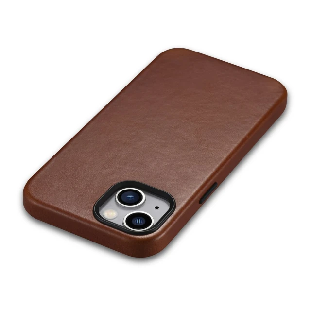 Чохол iCarer Oil Wax Premium Leather Case для iPhone 14 Plus Brown with MagSafe (WMI14220703-RB)