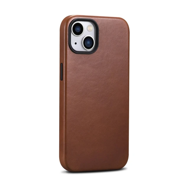 Чохол iCarer Oil Wax Premium Leather Case для iPhone 14 Plus Brown with MagSafe (WMI14220703-RB)