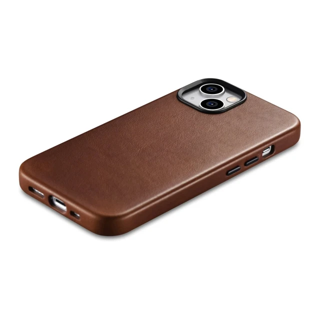 Чохол iCarer Oil Wax Premium Leather Case для iPhone 14 Plus Brown with MagSafe (WMI14220703-RB)