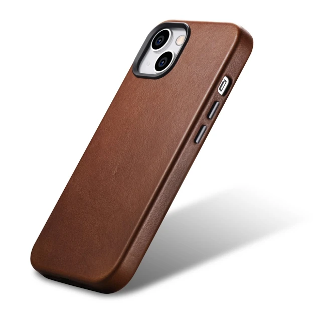 Чохол iCarer Oil Wax Premium Leather Case для iPhone 14 Plus Brown with MagSafe (WMI14220703-RB)