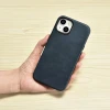 Чохол iCarer Oil Wax Premium Leather Case для iPhone 14 Plus Dark Blue with MagSafe (WMI14220703-BU)