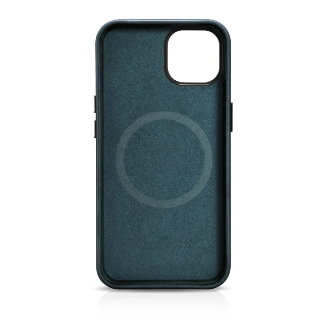 Чохол iCarer Oil Wax Premium Leather Case для iPhone 14 Plus Dark Blue with MagSafe (WMI14220703-BU)