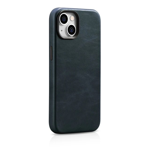 Чохол iCarer Oil Wax Premium Leather Case для iPhone 14 Plus Dark Blue with MagSafe (WMI14220703-BU)