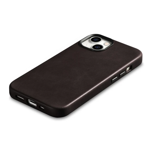 Чохол iCarer Oil Wax Premium Leather Case для iPhone 14 Plus Brown with MagSafe (WMI14220703-BN)