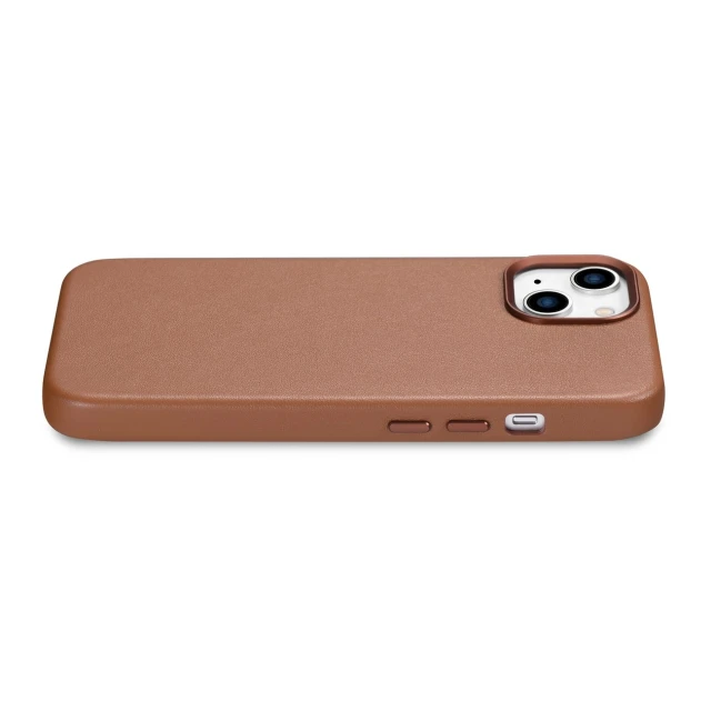 Чохол iCarer Leather Cover Case для iPhone 14 | 13 Brown with MagSafe (WMI14220705-BN)