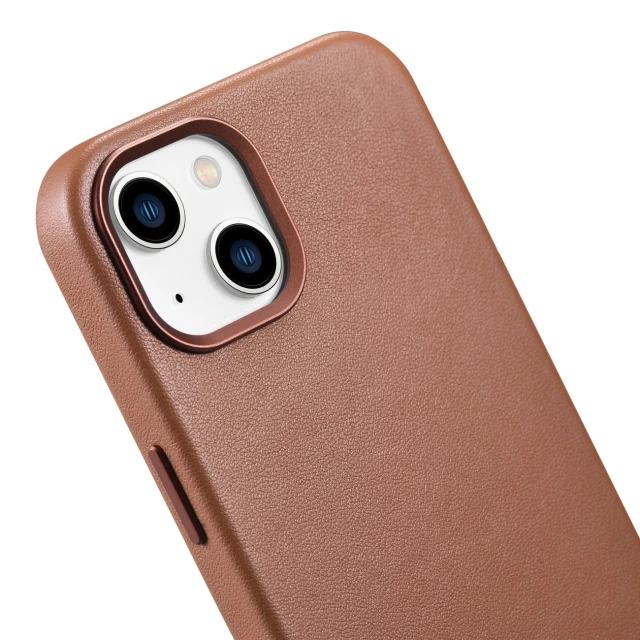 Чохол iCarer Leather Cover Case для iPhone 14 | 13 Brown with MagSafe (WMI14220705-BN)