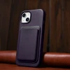 Чохол iCarer Leather Cover Case для iPhone 14 | 13 Dark Purple with MagSafe (WMI14220705-DP)
