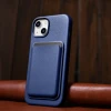 Чохол iCarer Leather Cover Case для iPhone 14 | 13 Blue with MagSafe (WMI14220705-BU)