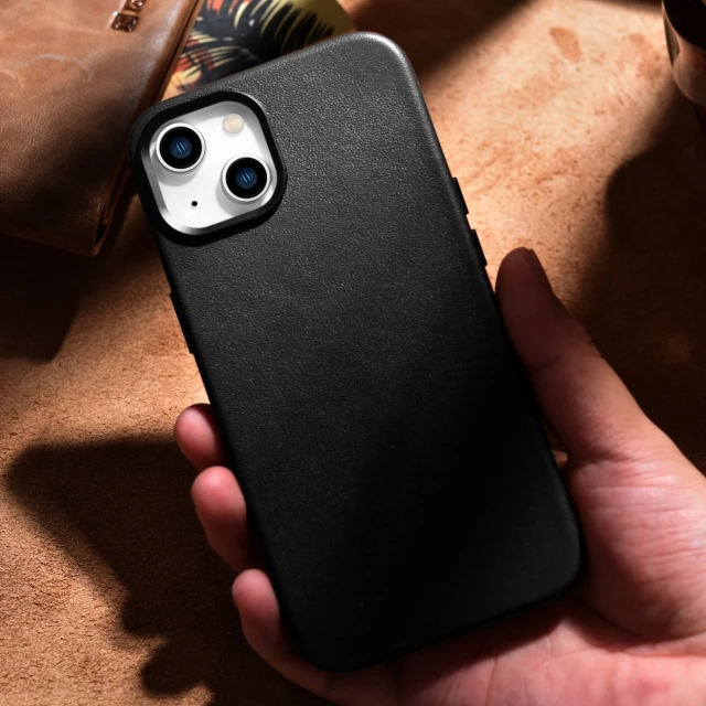 Чохол iCarer Leather Cover Case для iPhone 14 Plus Black with MagSafe (WMI14220707-BK)