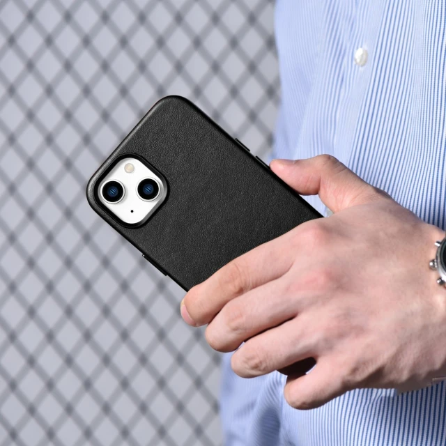 Чохол iCarer Leather Cover Case для iPhone 14 Plus Black with MagSafe (WMI14220707-BK)