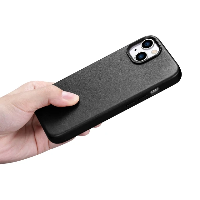 Чохол iCarer Leather Cover Case для iPhone 14 Plus Black with MagSafe (WMI14220707-BK)