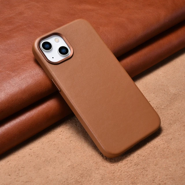 Чехол iCarer Leather Cover Case для iPhone 14 Plus Brown with MagSafe (WMI14220707-BN)