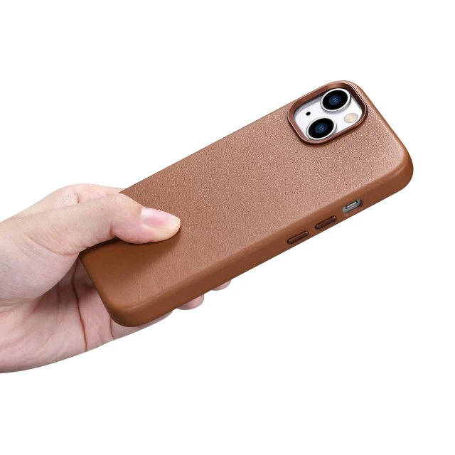 Чехол iCarer Leather Cover Case для iPhone 14 Plus Brown with MagSafe (WMI14220707-BN)