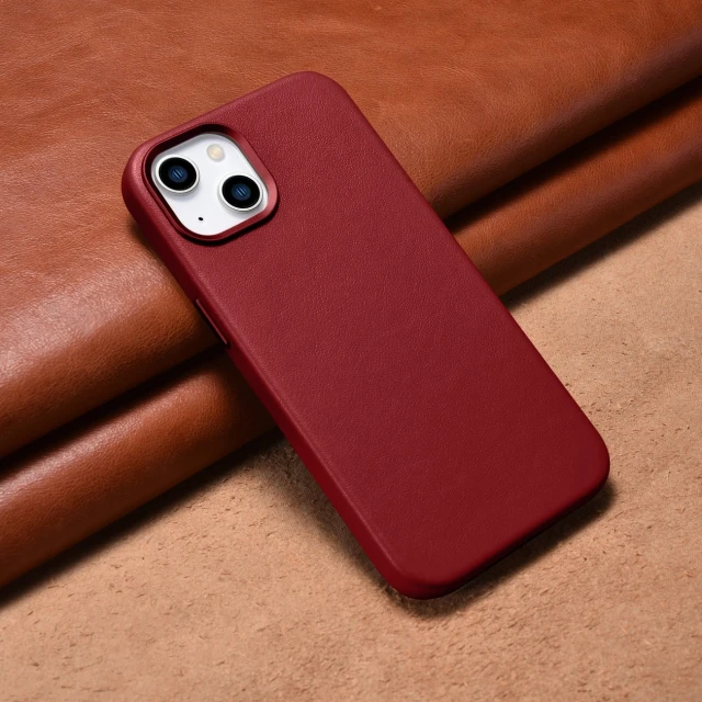 Чохол iCarer Leather Cover Case для iPhone 14 Plus Red with MagSafe (WMI14220707-RD)
