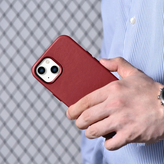 Чохол iCarer Leather Cover Case для iPhone 14 Plus Red with MagSafe (WMI14220707-RD)