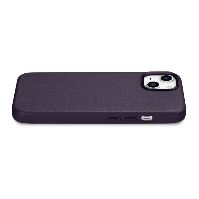 Чохол iCarer Leather Cover Case для iPhone 14 Plus Dark Purple with MagSafe (WMI14220707-DP)