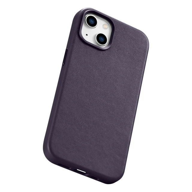 Чохол iCarer Leather Cover Case для iPhone 14 Plus Dark Purple with MagSafe (WMI14220707-DP)