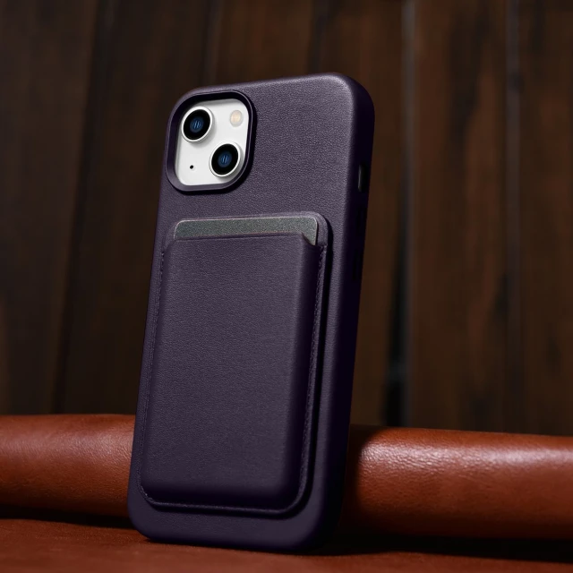 Чохол iCarer Leather Cover Case для iPhone 14 Plus Dark Purple with MagSafe (WMI14220707-DP)