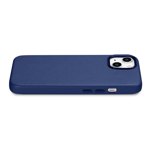 Чохол iCarer Leather Cover Case для iPhone 14 Plus Blue with MagSafe (WMI14220707-BU)